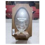 Wood Shelf Candleholder Mirror