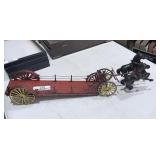 Vintage Metal Toy Horses & Wagon