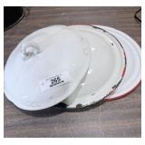 2 Enamel Porcelain Lids