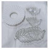 3 Matching Glass Leaf Dishes