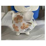 Vintage Decorated Ceramic Pig Bank