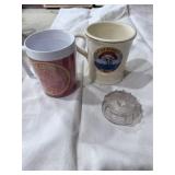 Pink Depression Lid & 2 Coffee Cups