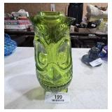 Green Glass Owl Dish