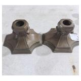 2 Vintage Cast Aluminum Candlesticks