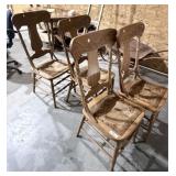 4- Vintage Wood Dining Chairs