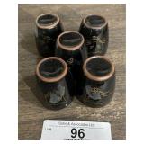 Set of 5 Black Shot Glasses