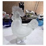 Frosted Glass Rooster Basket