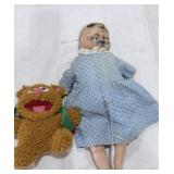 Kermit Stuffed Plush & Metal Doll