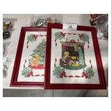 2 Framed Cross Stitched Pictures