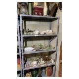 Metal Shelf & Assorted Collectibles