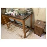 Wood Table & Wood Treats Bin