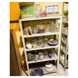 Metal Shelf & Assorted Collectibles