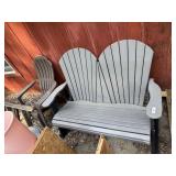 Two Adirondack Chairs & Bench
