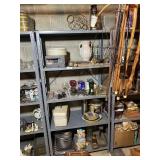 Metal Shelf & Assorted Collectibles