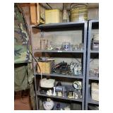Metal Shelf & Assorted Collectibles