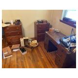 Wood Knee Hole Desk & Chests