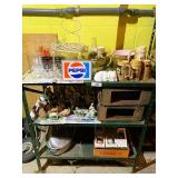 Metal Shelf & Assorted Collectibles