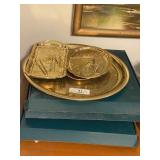 Set of Period Brass Trays