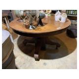 American Oak Pedestal Dining Table