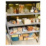 Metal Shelf & Assorted Collectibles