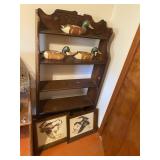 Wood Shelf, Duck Decoys & Misc
