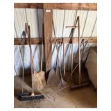Pictured Long Handled Tools & Work Table