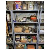 Metal Shelf & Assorted Collectibles