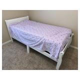 White Twin Bed Frame and Mattress Set