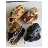 Vintage & Modern Baseball Glove Bundle