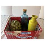 Decorative Bottles & Fruit Canister Lot
