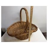 Large Vintage Woven Willow Gathering Basket