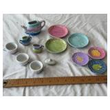 Hand-Painted Miniature Ceramic Tea Set