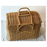 Vintage Woven Wicker Picnic Basket