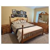 Solid Oak King Bedroom Set & Tempur-Pedic Bed