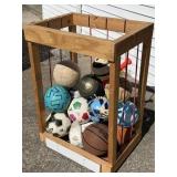 Handmade Wooden Sports Ball Storage Bin