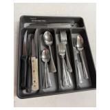 Beaded Stainless Flatware Set with Extras