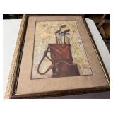 Vintage Golf Collage Framed Art Print
