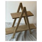 Rustic 2-Tier Wooden A-Frame Display Stand