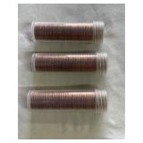 3 Full Rolls UNC. 1962-P Cents