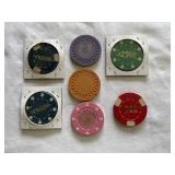 7 Plastic Las Vegas Poker Chips
