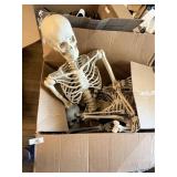 Box of Halloween Skeleton Parts & Misc.