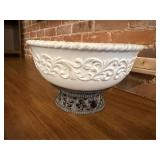 Pottery Bowl & Metal Stand