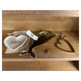 Whale Pottery Dish, Heart Dishes & Brass Heart