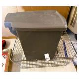 Wire Handled Basket & Trash Can