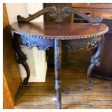 Carved Demi-Lune Console Table