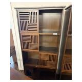 Asian-inspired Sliding Door Shelf Cabinet