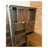 Asian-inspired Sliding Door Shelf Cabinet