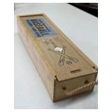 Vintage Wooden Card Case With 1980s Baseball Lot