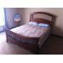Oak Wood Queen size bed and Dresser