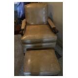 Vintage Leather Chair & Stool
